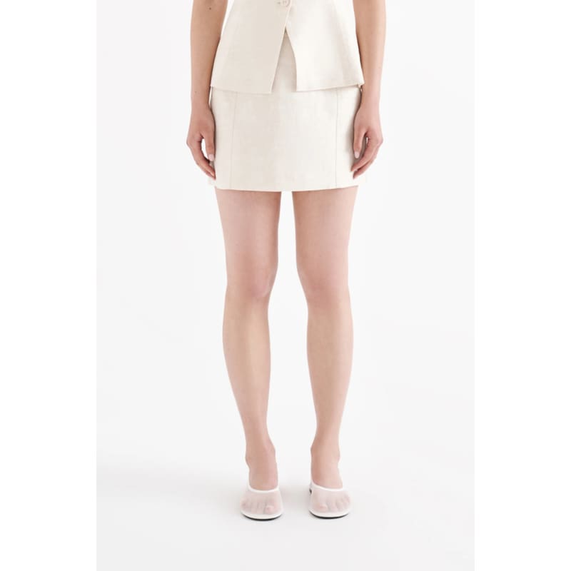 Clio Linen Mini Skirt | Natural - Bottoms