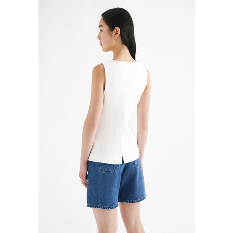 Clio Linen Vest | Natural - Tops