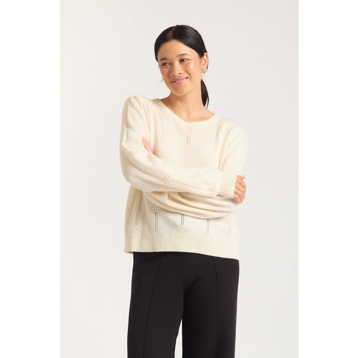 Clover Sweater | Ecru - Knitwear