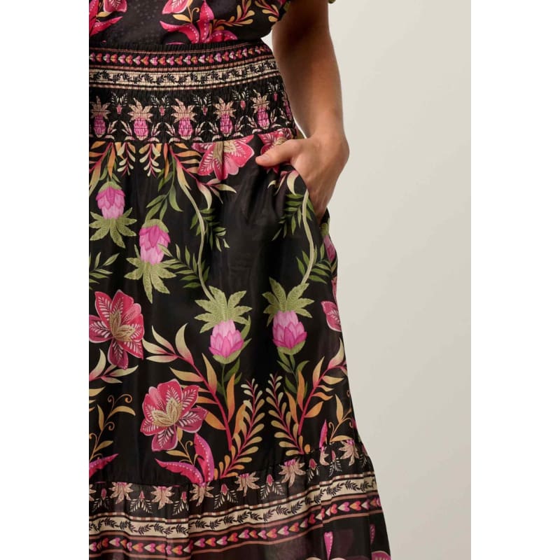 Cordelia Shirred Silk Cotton Skirt | Anthos Lotos - Bottoms