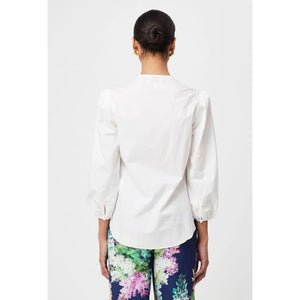 Cristina Embroidered Cotton Voile Blouse | Ivory Bay - Tops