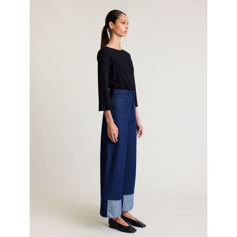 Cuff Denim Jean | Indigo - Bottoms