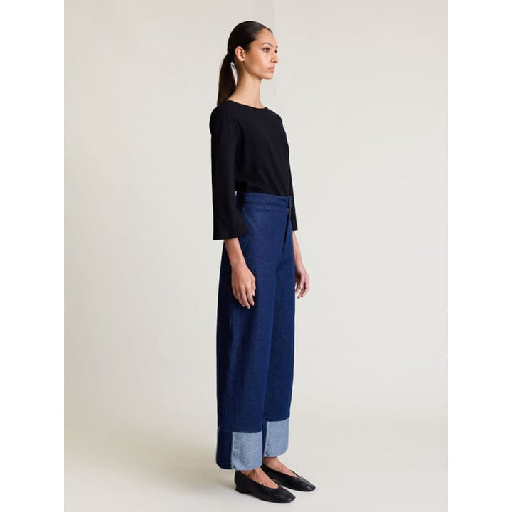 Cuff Denim Jean | Indigo - Bottoms