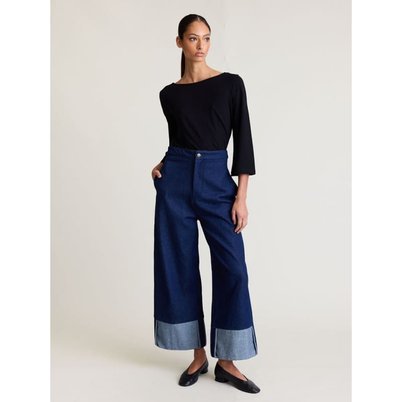 Cuff Denim Jean | Indigo - Bottoms