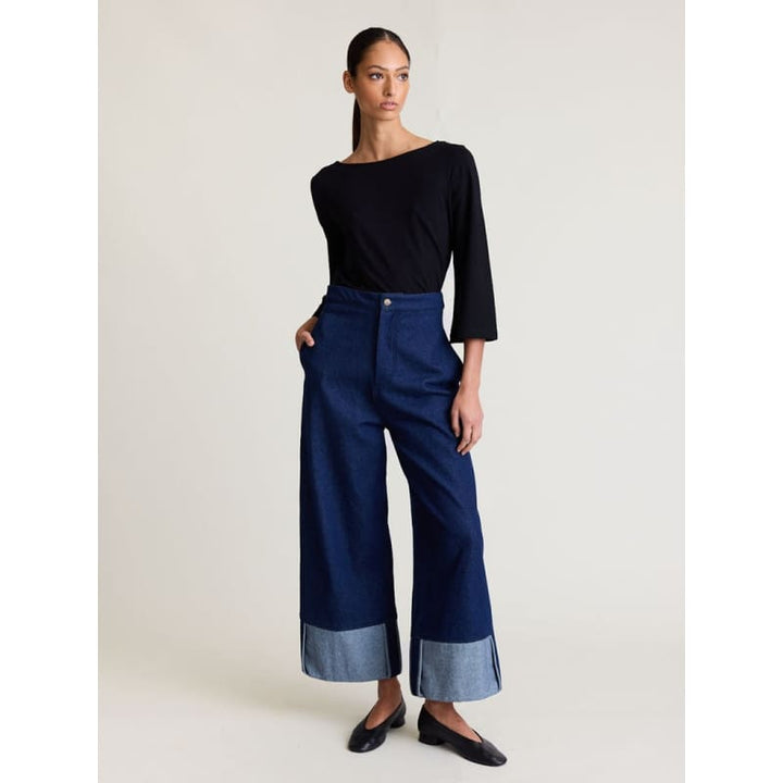 Cuff Denim Jean | Indigo - Bottoms