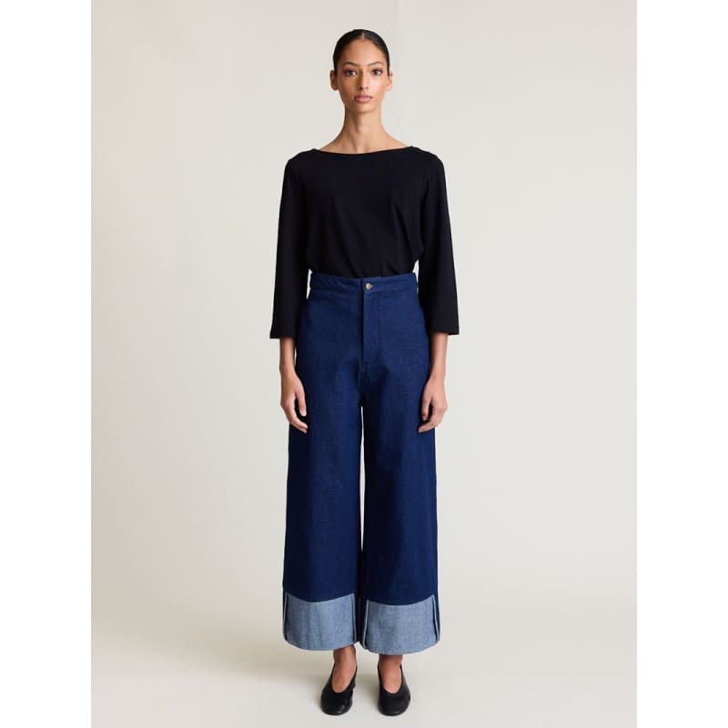 Cuff Denim Jean | Indigo - Bottoms