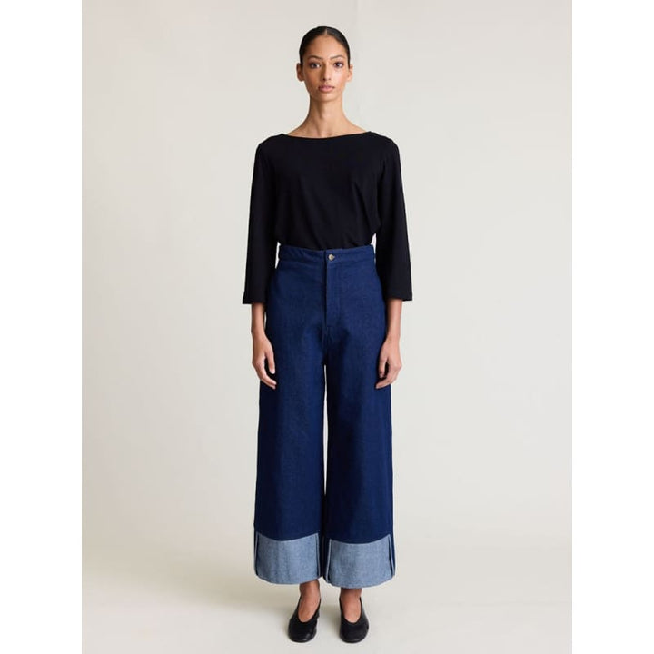 Cuff Denim Jean | Indigo - Bottoms