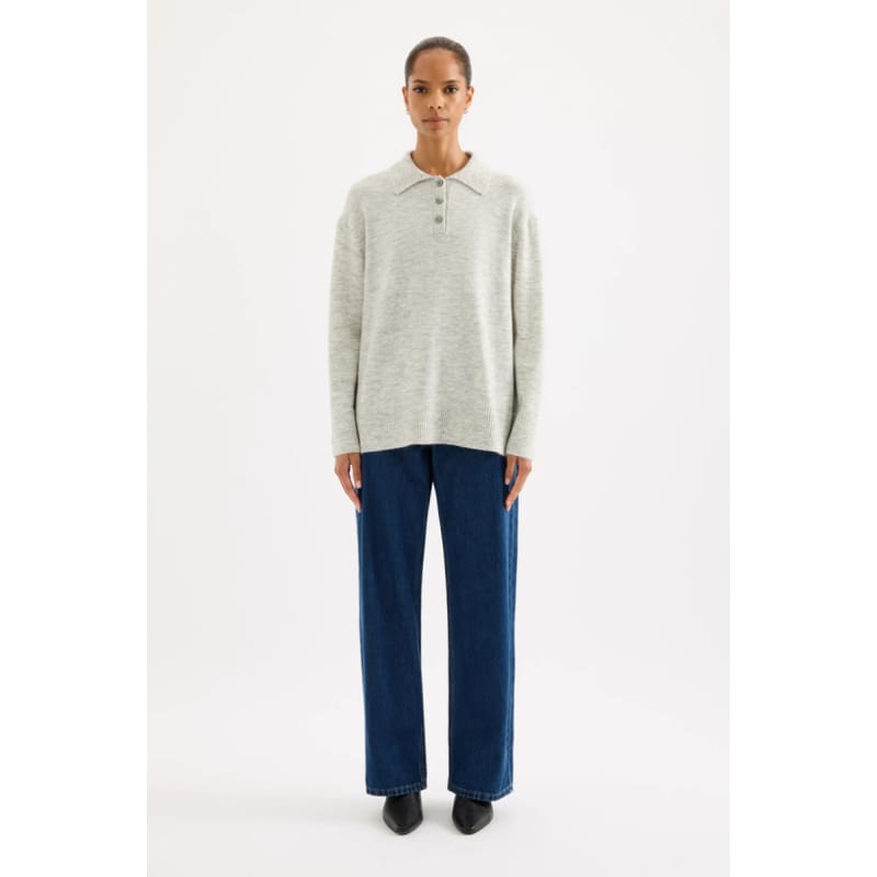 Dallas Rugby Knit | Grey Marle - Knitwear