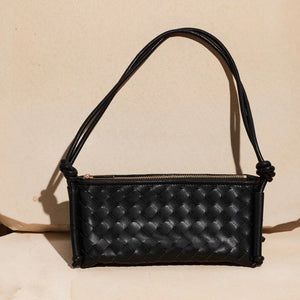 Daniella Triangular Woven Shoulder Bag | Black - Accessories