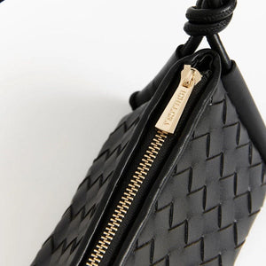 Daniella Triangular Woven Shoulder Bag | Black - Accessories