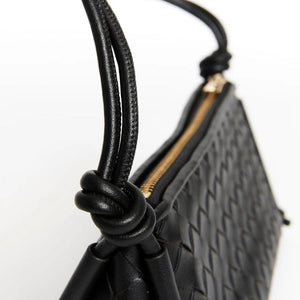 Daniella Triangular Woven Shoulder Bag | Black - Accessories