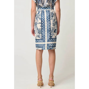 Delray Linen Viscose Skirt | Ink Fle Print - Bottoms