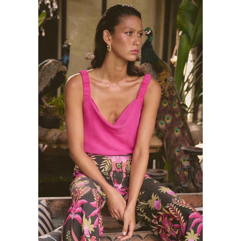 Delray Reversible Cupro Cami | Celosia Pink - Tops