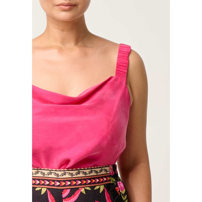 Delray Reversible Cupro Cami | Celosia Pink - Tops