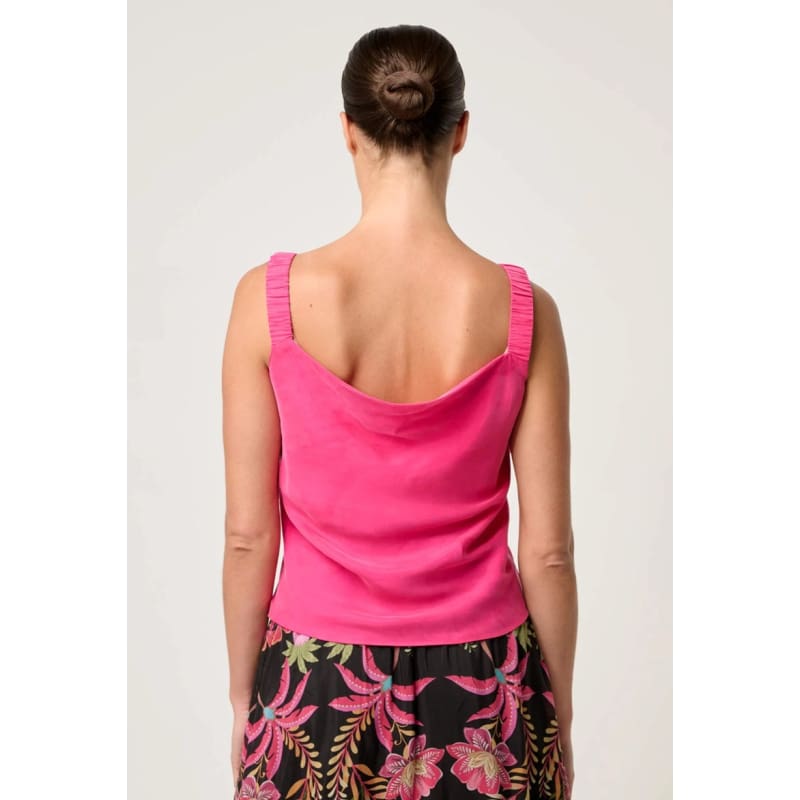 Delray Reversible Cupro Cami | Celosia Pink - Tops