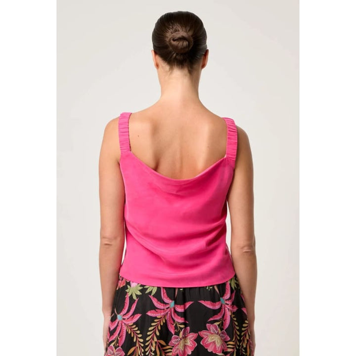 Delray Reversible Cupro Cami | Celosia Pink - Tops