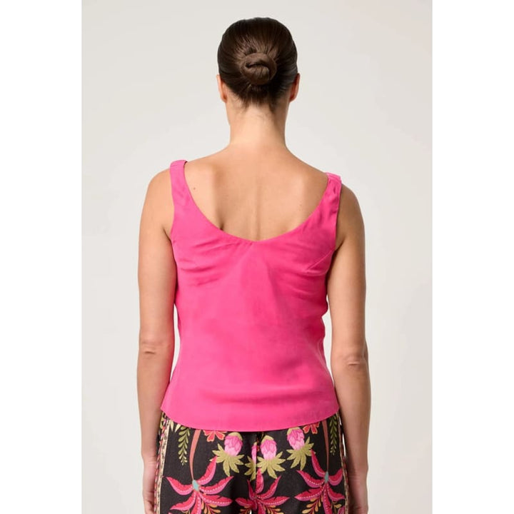 Delray Reversible Cupro Cami | Celosia Pink - Tops