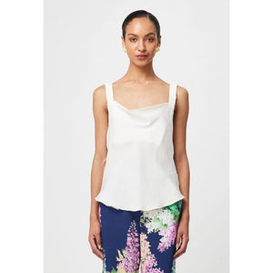 Delray Reversible V Neck Cami | Ivory - Tops