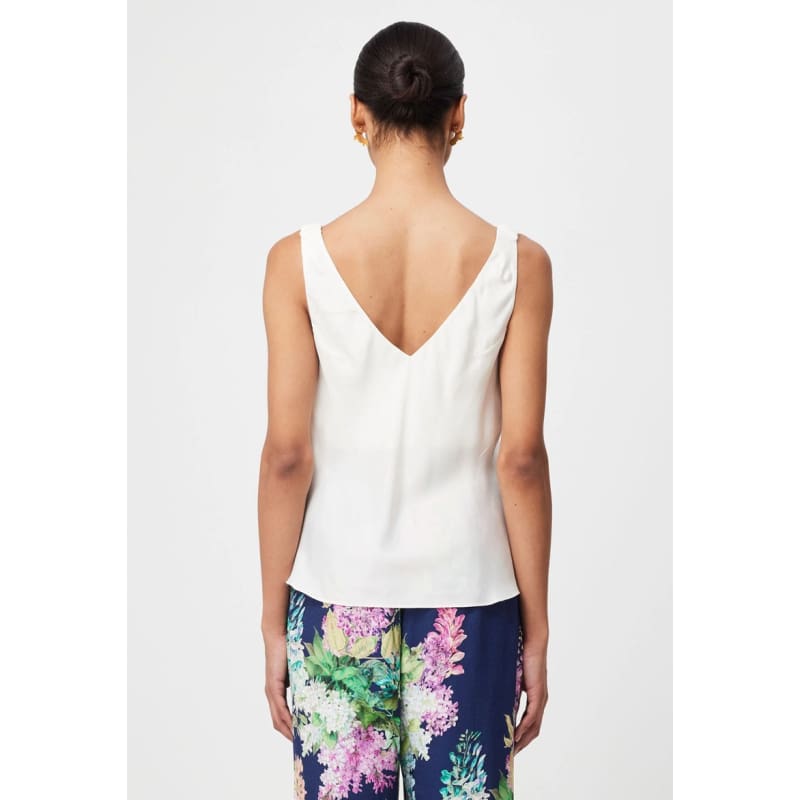 Delray Reversible V Neck Cami | Ivory - Tops