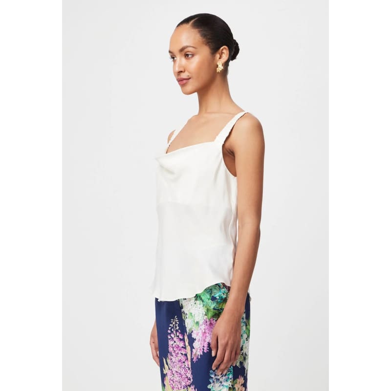 Delray Reversible V Neck Cami | Ivory - Tops