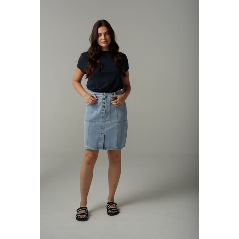 Denim Skirt | Light Blue C1554 Bottoms