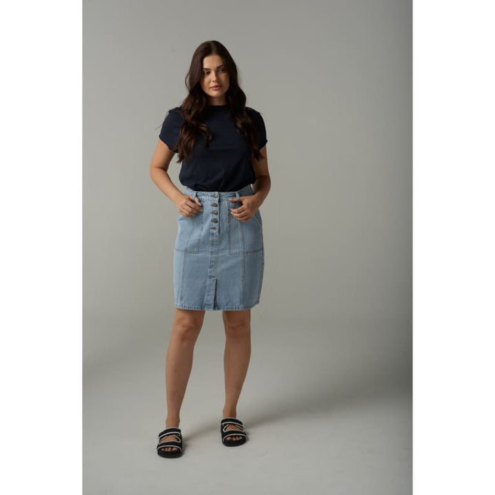 Denim Skirt | Light Blue C1554 Bottoms