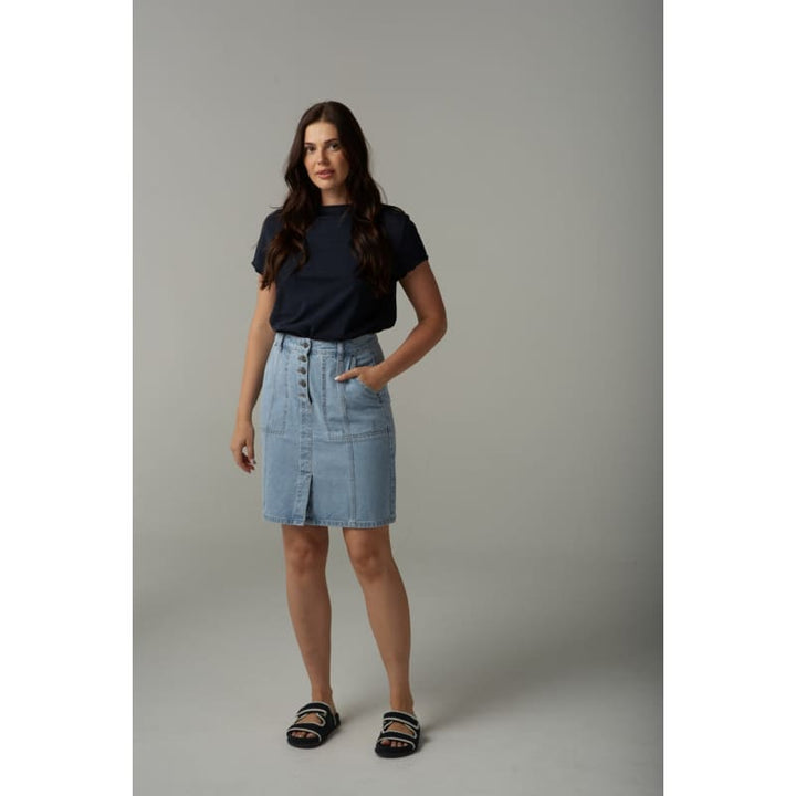 Denim Skirt | Light Blue C1554 Bottoms