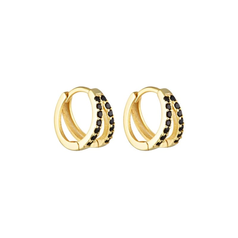 Double Angel Huggies | Gold Onyx - Accessories