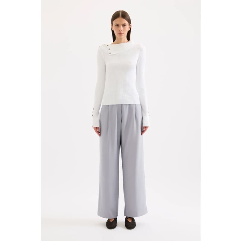 Dreyfos Knit Long Sleeve Top | Salt - Tops