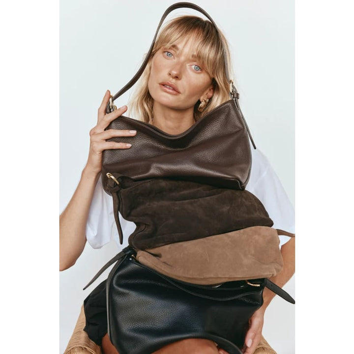 Eden Dark Chocolate Leather Shoulder Bag - Accessories