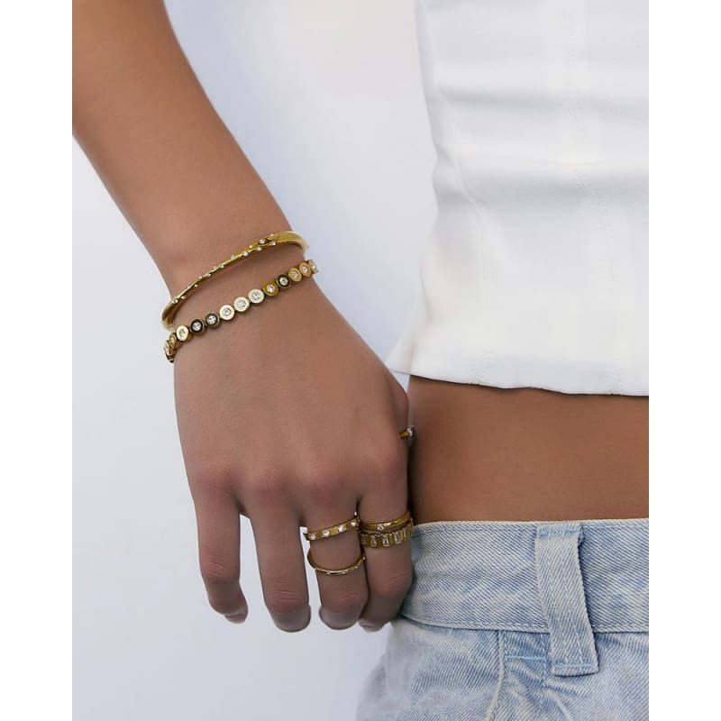 Eden Gold Cuff | Stone - M/L - Jewellery
