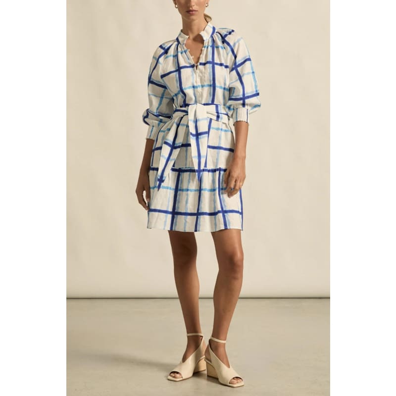 Elated Dress | Azure Check - Dress