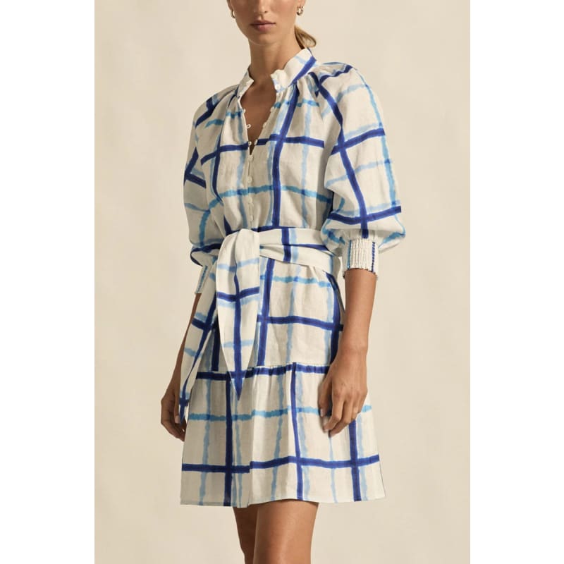 Elated Dress | Azure Check - Dress