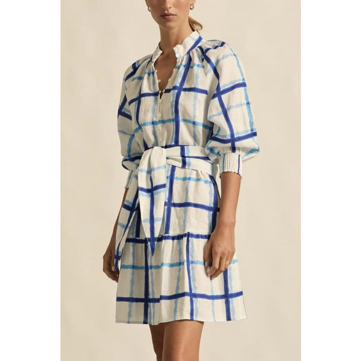Elated Dress | Azure Check - Dress