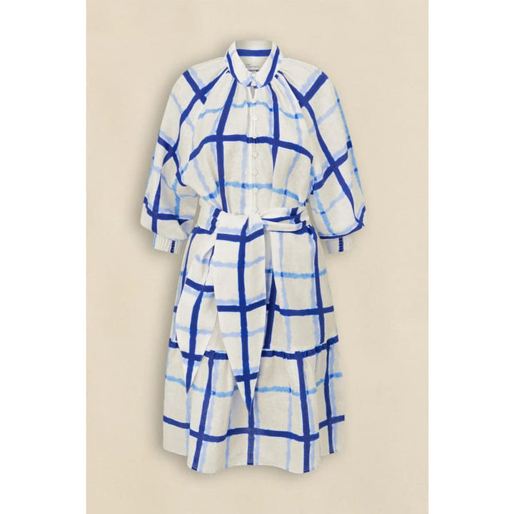 Elated Dress | Azure Check - Dress