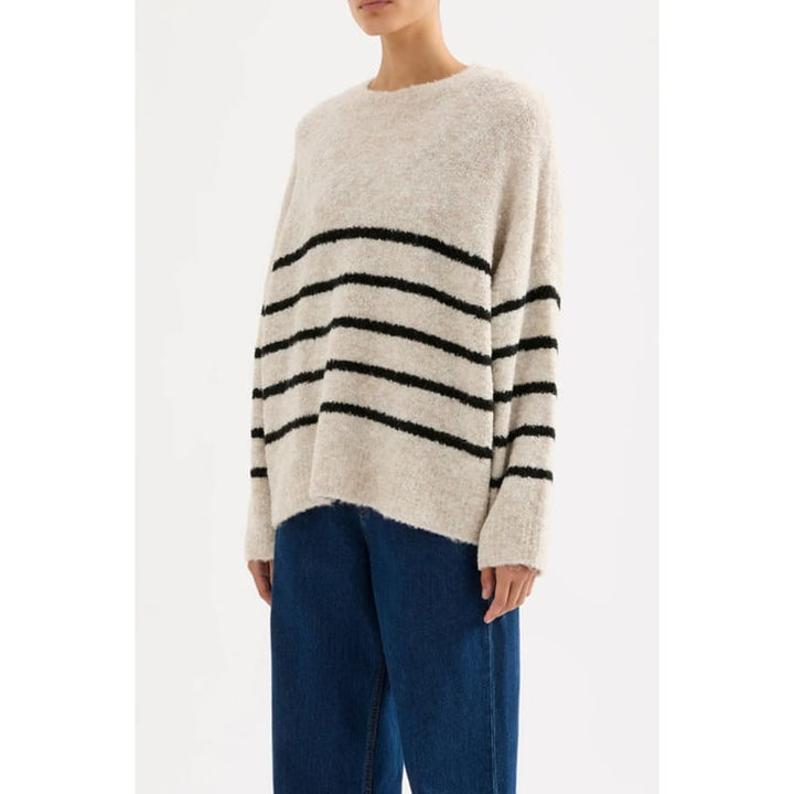 Elias Stripe Knit | Oatmeal Stripe - Tops