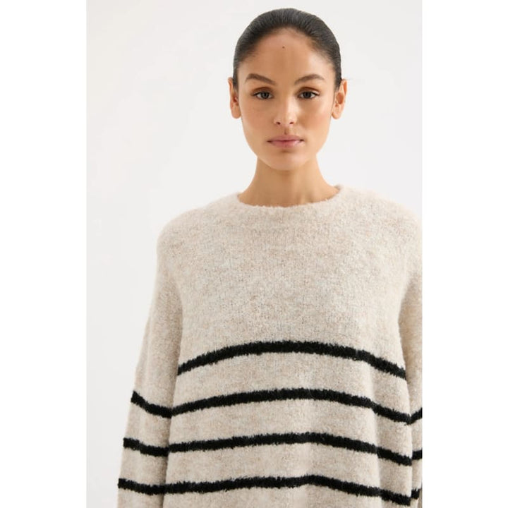 Elias Stripe Knit | Oatmeal Stripe - Tops