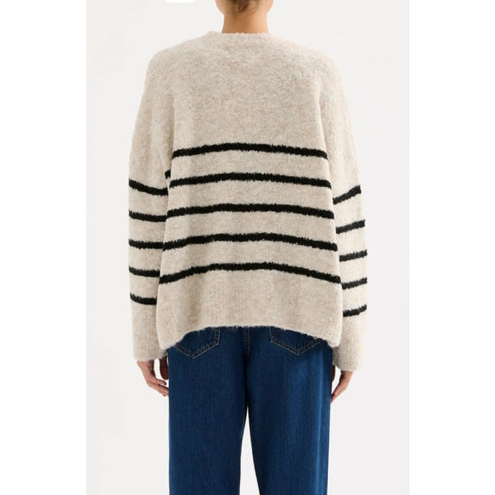 Elias Stripe Knit | Oatmeal Stripe - Tops