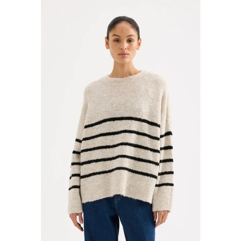 Elias Stripe Knit | Oatmeal Stripe - Tops