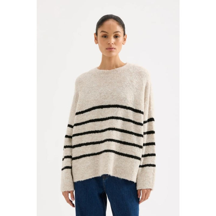 Elias Stripe Knit | Oatmeal Stripe - Tops
