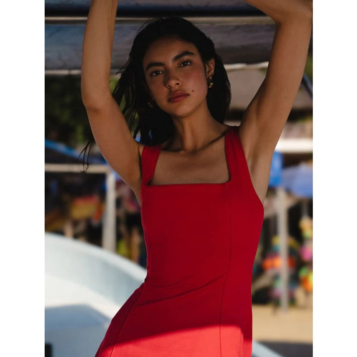 Elise Midi Dress | Red - Dress