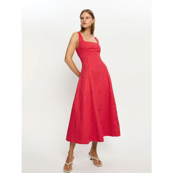 Elise Midi Dress | Red - Dress