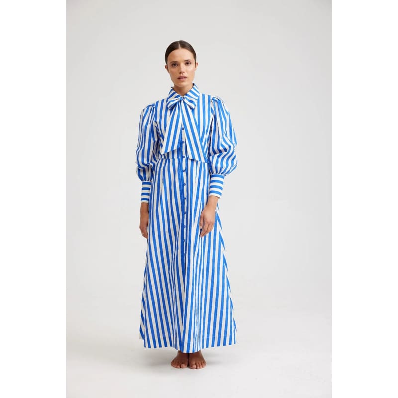 Elle Dress | Sapphire & Milk Stripe - Dress