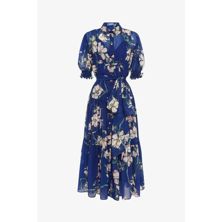 Ellie Bishop Sleeve Midi Dress | Midnight Magnolia Print - Dress