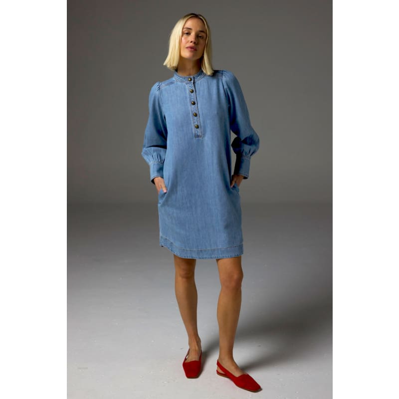 Elocution Dress | Light Wash Denim - Dress