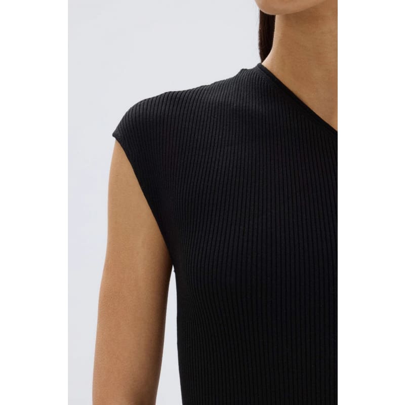 Elodie One Shoulder Knit Midi Dress | Black - Dress