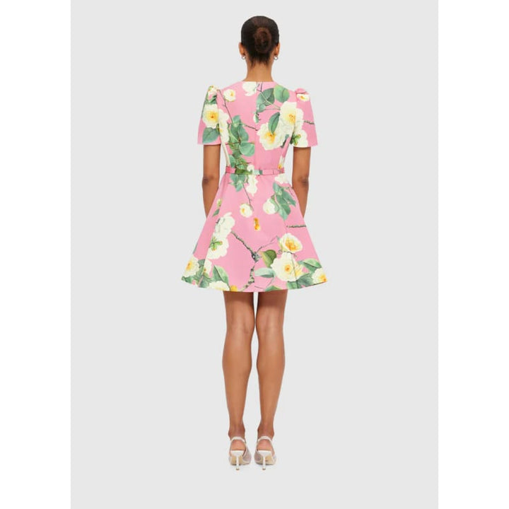 Elyse Short Sleeve Mini Dress | Camelia Print - Dress