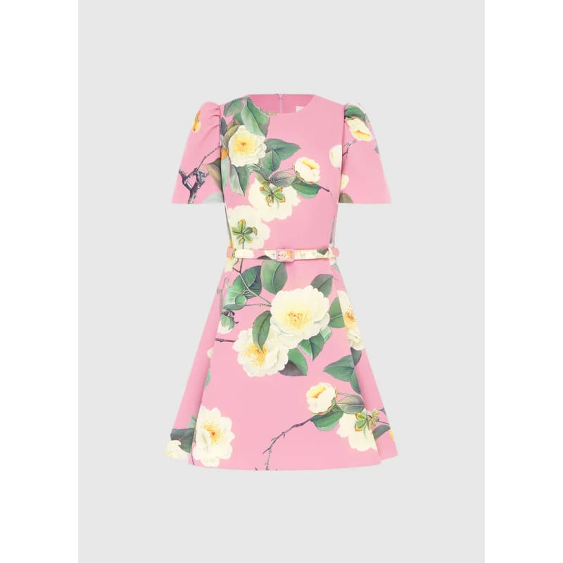 Elyse Short Sleeve Mini Dress | Camelia Print - Dress