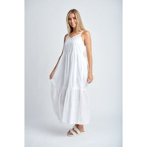 Embroidered Cotton Sundress | White C1621-41-S24 - Dress