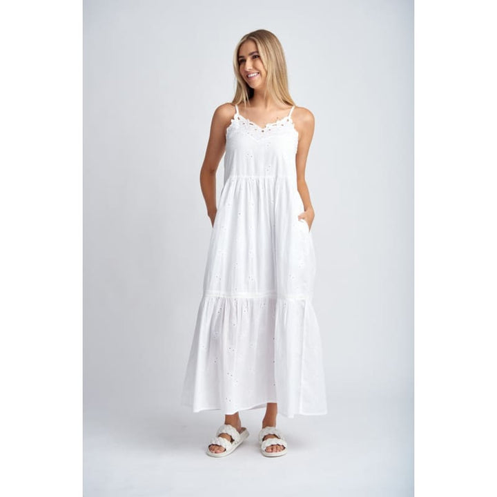 Embroidered Cotton Sundress | White C1621-41-S24 - Dress